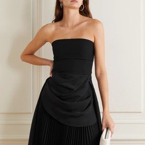 A.W.A.K.E. Mode Black Strapless Crepe Top
